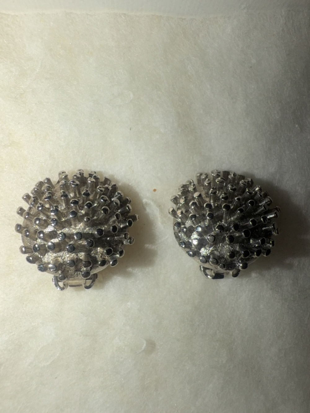 Silver Textured Dome Clip-On Earrings - Classic Women's Jewelry